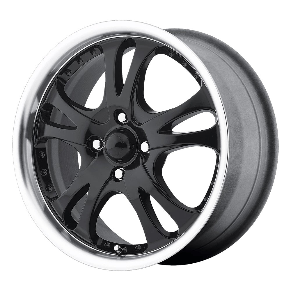 AR393 Casino - 17x7.5 / 4x100 | +45 | 72.56 / Gloss Black W/ Machined Lip